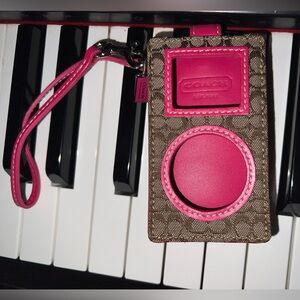 Coach Brown and Pink iPod nano Case or makeup case for lip gloss etc